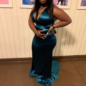 COPY - Silk green prom dress